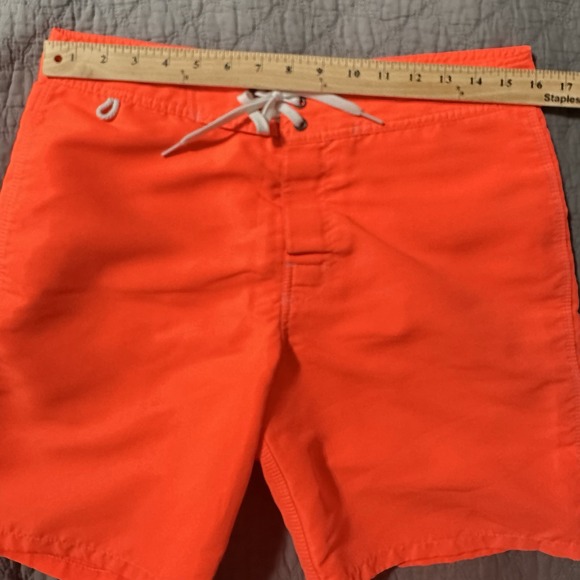 Sundek Iconic Taffeta Mid-length Swim Trunks Board Shorts Men's Size 30 Orange - Picture 9 of 12